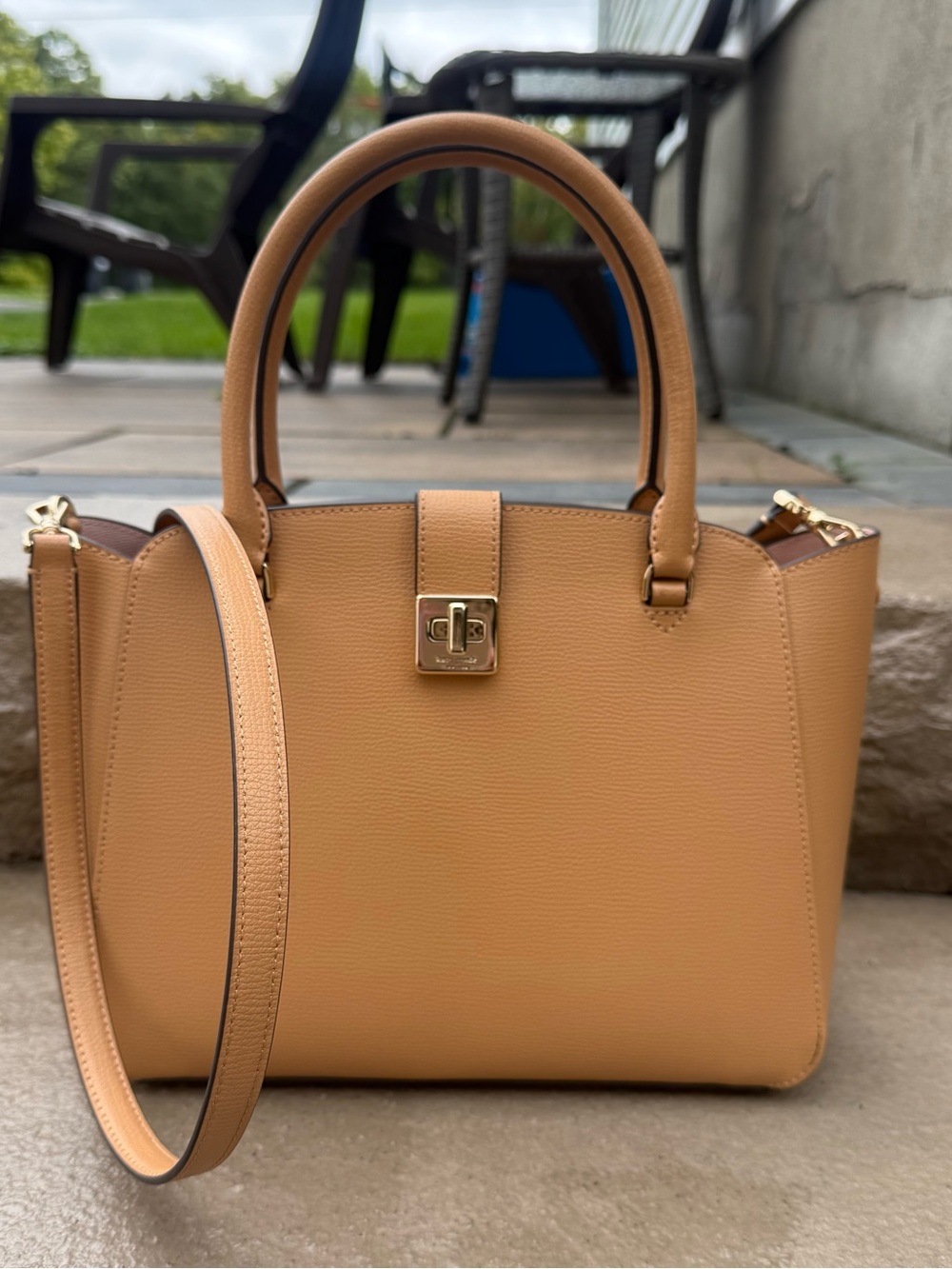 Kate Spade Phoebe Refined Grained Leather Top Handle Bag Crossbody Structured